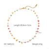 Women's Natural Stone And Stainless Steel Geometric Beaded Necklace With Electroplating Light Luxury Fashion Jewelry