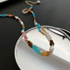 Women's Natural Stone And Titanium Steel Geometric Handmade Baroque Beaded Clavicle Chain Necklace