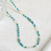 Women's Natural Stone Crystal Stainless Steel Geometric Handmade Beaded Necklace