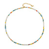 Women's Natural Stone Crystal Stainless Steel Geometric Handmade Beaded Necklace