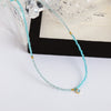 Women's Natural Stone Crystal Stainless Steel Geometric Handmade Beaded Necklace