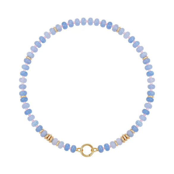 Women's Natural Stone Geometric Pendant Necklace With Electroplated Regular Chain Simple Sweet Fairy Style Clavicle Necklace