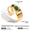 Women's Natural Stone Hollow Titanium Steel And Stainless Steel Open Bracelet With Electroplating Minimalist Style