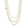Women's Natural Stone Love Double Layer Stacked Necklace Jewelry In Fashion Style With Titanium Steel Pendant And Electroplating Treatment