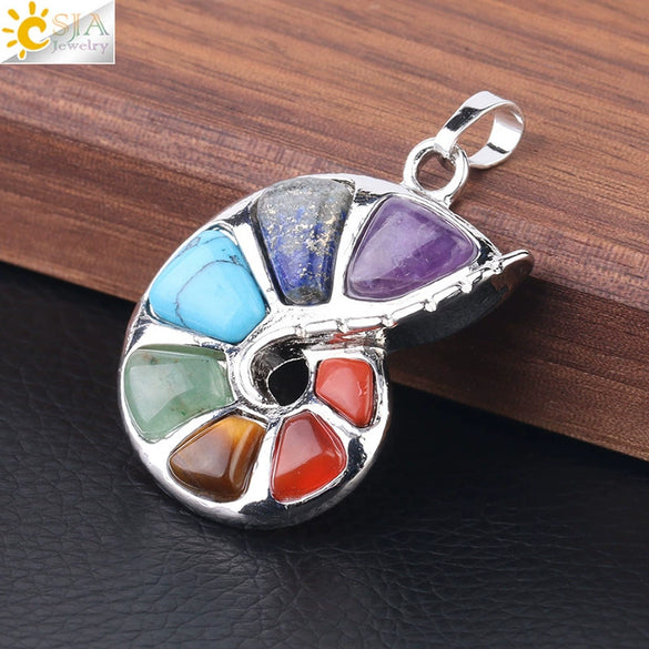 Women's Natural Stone Pendant Necklace With Alloy Electroplated Ball Chain Colorful Semi Precious Jewelry