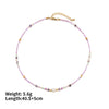 Women's Natural Stone Stainless Steel Beaded Clavicle Chain Necklace Handmade Geometric Design Light Luxury Little Fresh Style