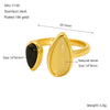 Women's Natural Stone 316L Stainless Steel Geometric Opening Ring With Electroplating