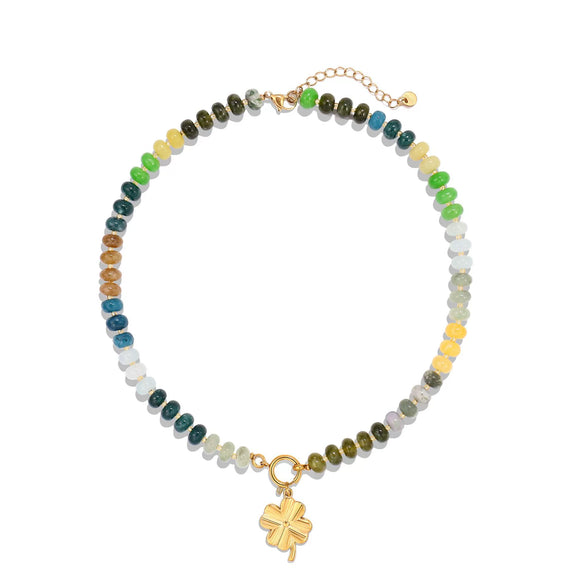 Women's Natural Stone Starfish Pendant Necklace With Electroplated Geometric Clavicle Chain Simple Fresh Fairy Style Jewelry