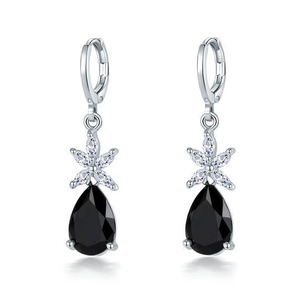 Women's Natural Style Copper Drop Shape Earrings With Zircon Fashion Dangle Earrings For Wholesale