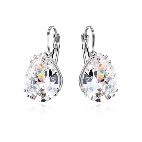 Women's Natural Style Geometric Zircon Earrings Distinctive Statement Diamond Look Jewelry