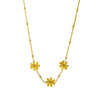 Women's Natural Style Stainless Steel And 18K Gold Electroplated Sunflower Daisy Clavicle Necklace
