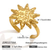 Women's Natural Tiger Eye And Sunstone Ring With Geometric Design Gold Tone Pvd Vacuum Plated Stainless Steel Jewelry