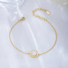 Women's Natural White Shell Oval Bracelet 925 Sterling Silver Geometric Design Jewelry