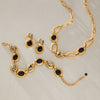 Women's Nature Style Jewelry Set With Titanium Steel Necklace And Stainless Steel Bracelet And Earrings Plated Finish