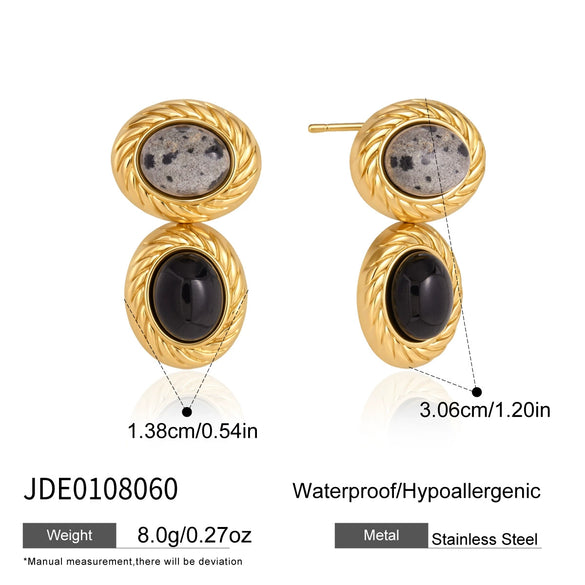 Women's Nature Style Jewelry Set With Titanium Steel Necklace And Stainless Steel Bracelet And Earrings Plated Finish
