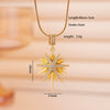 Women's Necklace Copper Gold Plated Diamond Mixed Gemstone Inlay Pendant O Chain