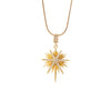 Women's Necklace Copper Gold Plated Diamond Mixed Gemstone Inlay Pendant O Chain