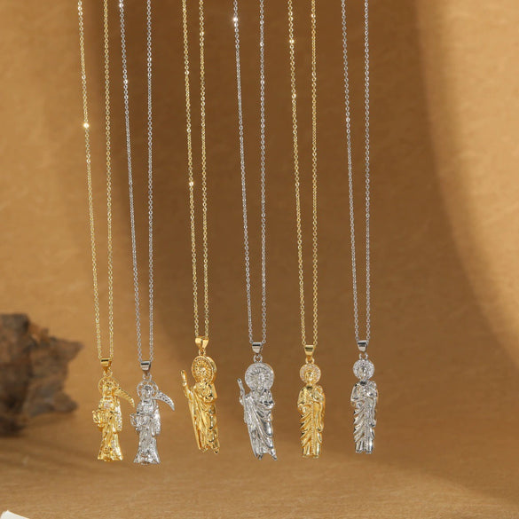 Women's Necklace Copper O Word Chain Mixed Gemstone Setting Electroplating