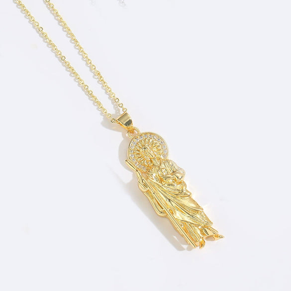 Women's Necklace Copper O Word Chain Mixed Gemstone Setting Electroplating