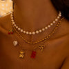 Women's Necklace Stainless Steel Titanium Steel Electroplating Bear Cherry Bow Style