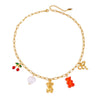 Women's Necklace Stainless Steel Titanium Steel Electroplating Bear Cherry Bow Style