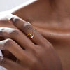 Women's Niche Highend Light Luxury Wave Titanium Steel Open Adjustable Ring Electroplated