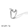 Women's Niche Highend Light Luxury Wave Titanium Steel Open Adjustable Ring Electroplated