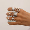 Women's Niche Highgrade Light Luxury Colormatching Doublelayer Asymmetric Opening Titanium Steel Ring With Geometric Pattern And Electroplating