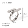 Women's Niche Highgrade Light Luxury Colormatching Doublelayer Asymmetric Opening Titanium Steel Ring With Geometric Pattern And Electroplating