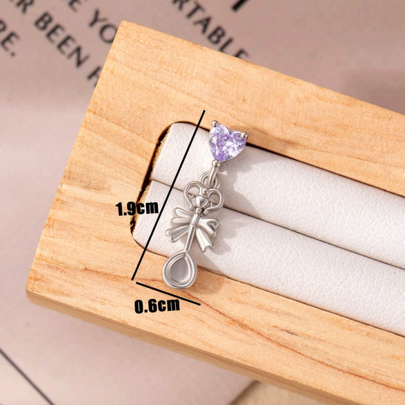 Women's Niche Highgrade Titanium Steel Bow Inlaid Zircon Ear Nail