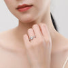 Women's Niche Light Luxury Hollow Chain Oval Ring Silver 925 Seiko Geometric Jewelry