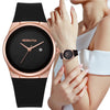 Women's Niche Quartz Watch Alloy Case Silicone Strap Stainless Steel Clasp Round Dial Leisure Style