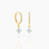 Women's Niche Style Copper Flower Earrings With Zircon Microembedded