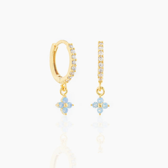 Women's Niche Style Copper Flower Earrings With Zircon Microembedded