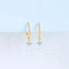 Women's Niche Style Copper Flower Earrings With Zircon Microembedded