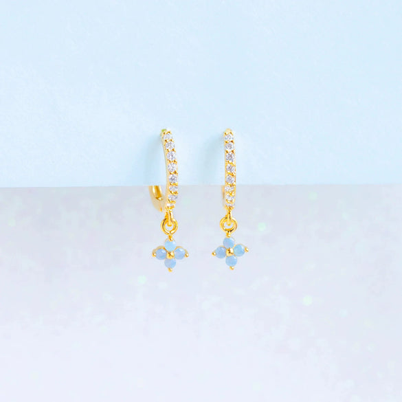 Women's Niche Style Copper Flower Earrings With Zircon Microembedded