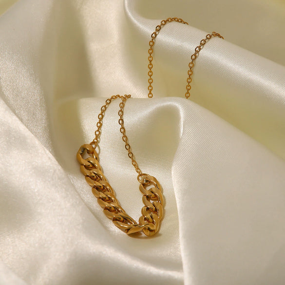 Women's Non Fading Stainless Steel Hip Hop Sweater Chain With Geometric Design And Electroplating For Autumn And Winter