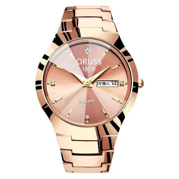Women's Nonmechanical Waterproof Luminous Watch Alloy Tungsten Steel Color Round Dial Leisure Style