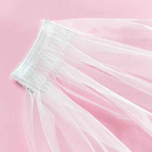 Women's Nylon Bridal Veil Hair Comb Wedding Accessories