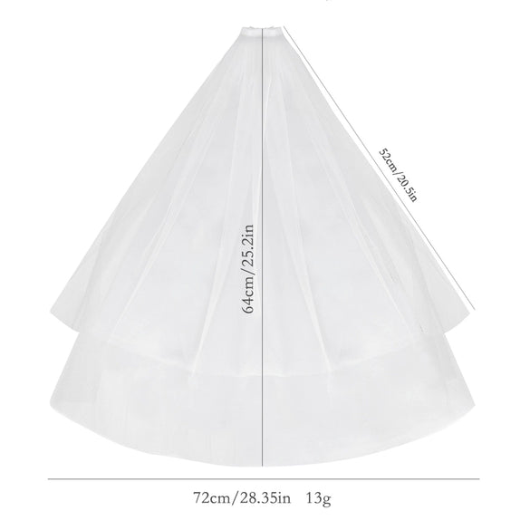 Women's Nylon Bridal Veil Hair Comb Wedding Accessories