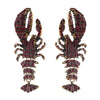 Women's Ocean Series S925 Silver Needle Earrings With Rhinestones And Set With Diamonds Featuring Lobster Dragonfly Crab Designs
