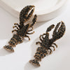 Women's Ocean Series S925 Silver Needle Earrings With Rhinestones And Set With Diamonds Featuring Lobster Dragonfly Crab Designs