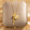 Women's Opal Tassel Purse Pendant Titanium Steel Clavicle Chain With Electroplating Design