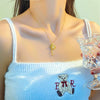 Women's Opal Tassel Purse Pendant Titanium Steel Clavicle Chain With Electroplating Design