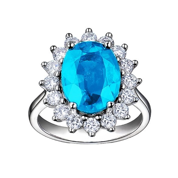 Women's Open Adjustable Copper Geometric Ring With Emerald Style Zircon Inlay Electroplated Luxury Princess Wedding Band