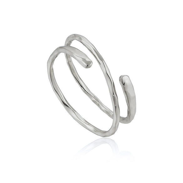 Women's Open Copper Ring With Geometric Multi Layer Design And Electroplated Gold Finish Fashion Index Finger Ring