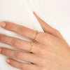 Women's Open Copper Ring With Geometric Multi Layer Design And Electroplated Gold Finish Fashion Index Finger Ring