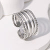 Women's Open Geometric Stainless Steel Ring Electroplated Nonfading Simple Cold Style Highend