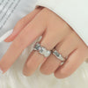 Women's Open Ring Set Alloy Geometric Pattern Electroplating Irregular Pleated Texture Fashionable Cool Style