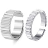 Women's Open Ring Set Alloy Geometric Pattern Electroplating Irregular Pleated Texture Fashionable Cool Style
